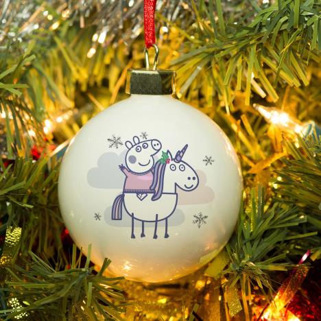 Personalised Peppa Pig Christmas Bauble Extra Image 1